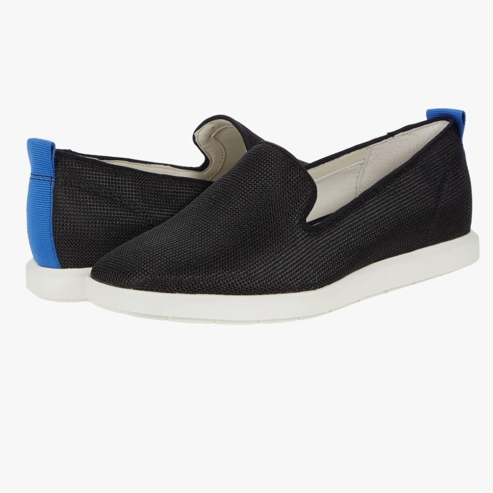 Franco Sarto Black and Blue Slip-On Loafers